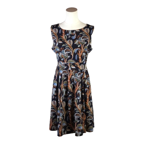 L.A. Soul Black Floral Sleeveless Fit & Flare Dress Size M Tie Back - Picture 1 of 9